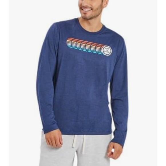 Life is Good Mens Long Sleeve Active Tee Energetic Coin Dark Blue Size Medium - Picture 1 of 12